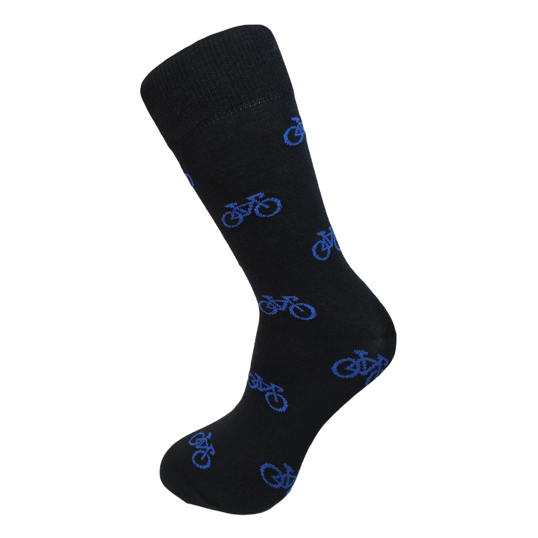 Slopes&Town - Wholesale Socks - Unisex - Black and Blue Bicycles Bamboo Socks0