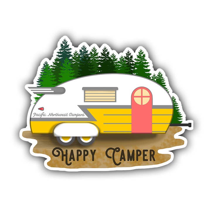 Pegatina Happy Camper para venta al por mayor de HackStickers