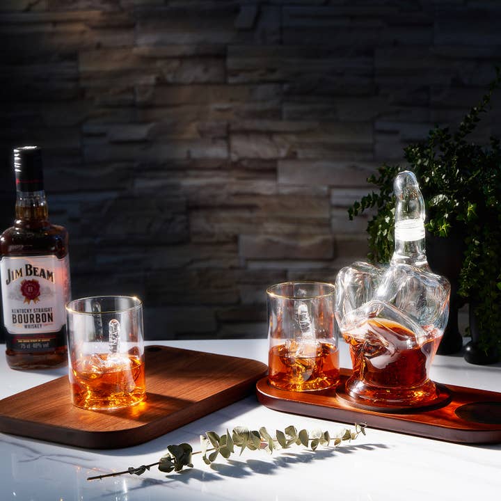 The Wine Savant / Khen Glassware - Vendita all'ingrosso Decanter - Decanter per dito medio con occhiale medio e base4