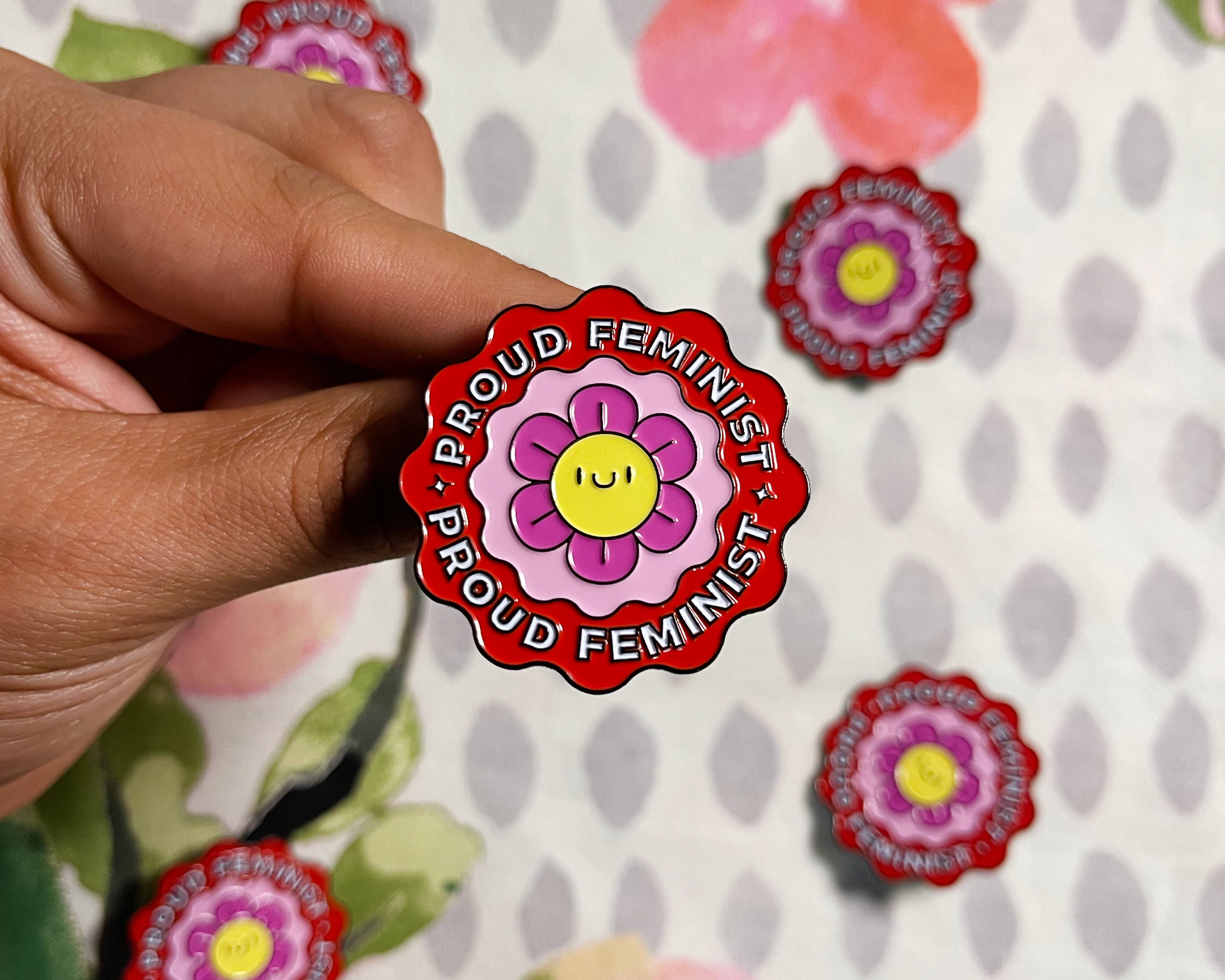Neha Lee Designs - Wholesale Lapel Pin/Button - Kawaii proud feminist enamel pin1