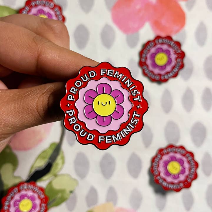 Neha Lee Designs - Wholesale Lapel Pin/Button - Kawaii proud feminist enamel pin1