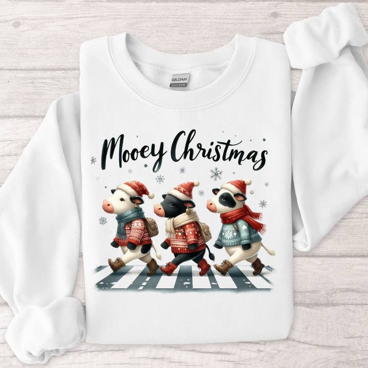 Sweat-shirt de Noël Mooey pour la vente par Londas Tees and Tumblers