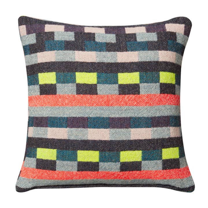 Glitch Woven Square Cushion - Denim Blue for wholesale by Donna Wilson