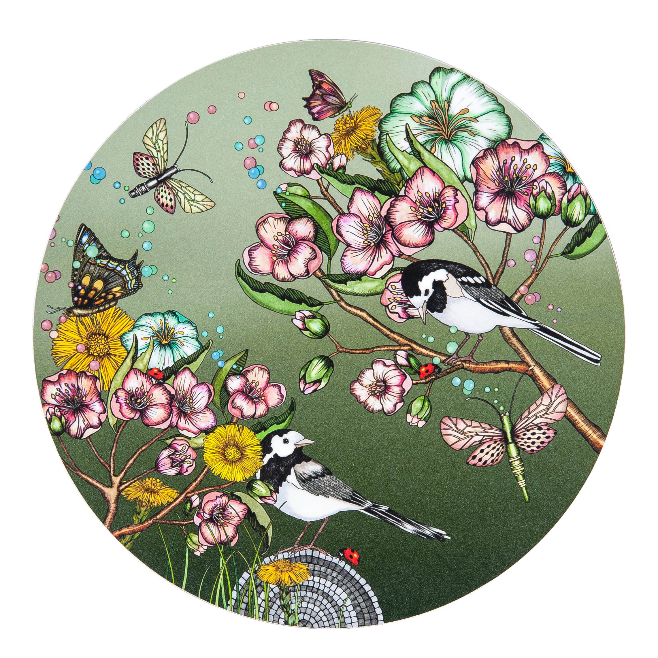Nadja Wedin design - Wholesale Trivet - Trivet 8” (21 cm) Wagtails Spring3