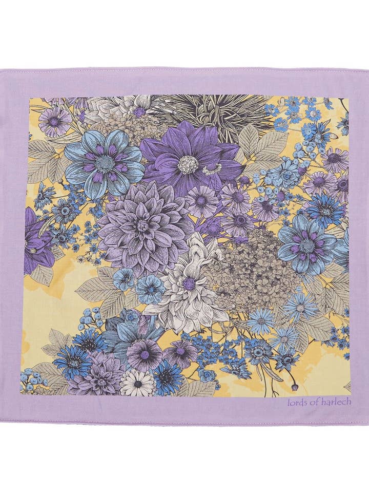 HUDSON DREAM MEADOW MERINO HANDKERCHIEF POCKET SQUARE - SUNSHINE for wholesale by Lords Of Harlech Accessories