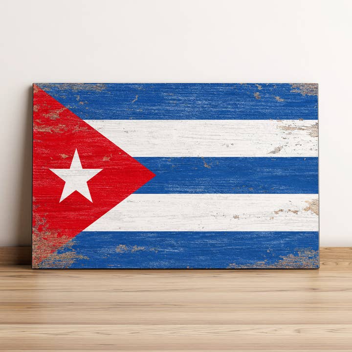 Cuba Flag Wall Art for wholesale by Print Frame Box