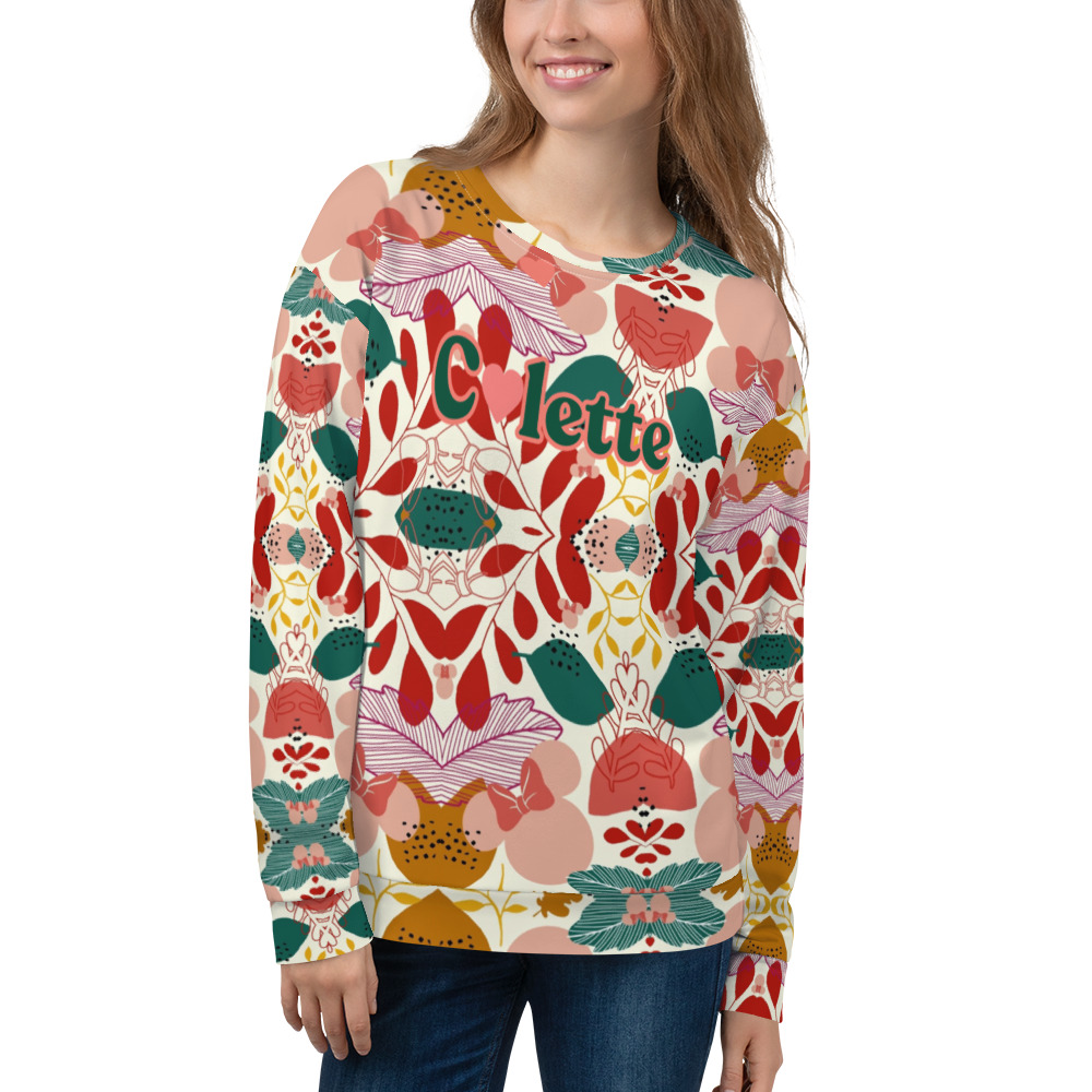 Colette - Vente Sweat-shirt à imprimés – femme - Sweat-shirt unisexe à col ras du cou avec imprimé multicolore5