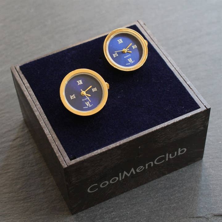 COOLMENCLUB - Vendita all'ingrosso Gemelli - Gemello per orologio in colore oro, polsino mobile con meccanismo
