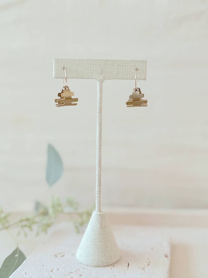 Comb Earrings - Brass Dangle gold fill hook earrings for wholesale by Found & Feral