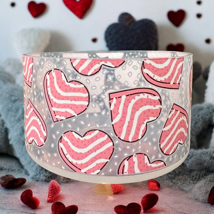Valentine Heart Cakes CLEAR Silicone Tumbler Boot for wholesale by Olive Lane Accessories