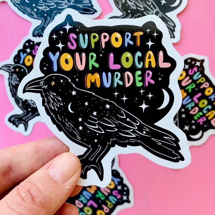 Murder Crow Sticker Weird Decal Funny Bird Humor Sarcastic Unhinged Sticker Laptop Car Window for wholesale by Eska and the Alpenglow