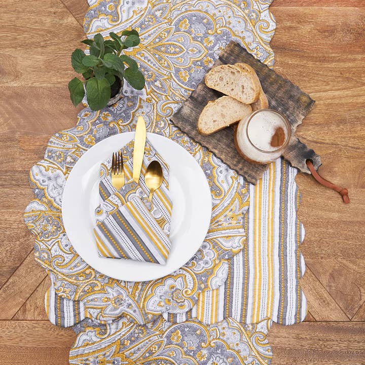 C&F Home - Wholesale Table Runner - Shay Damask Table Runner2