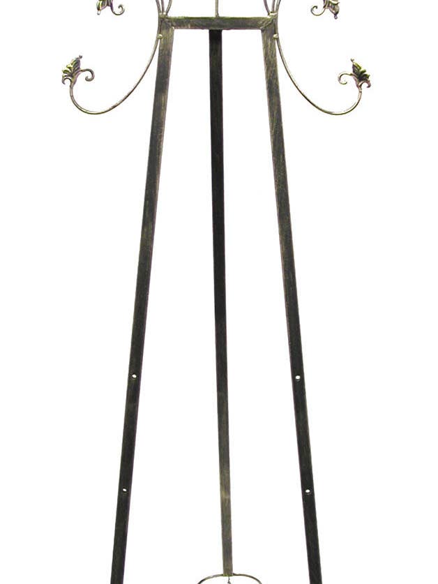 Antique Brass Floor Easel with Leaves Shapes at Top for wholesale by DesignStyles Home