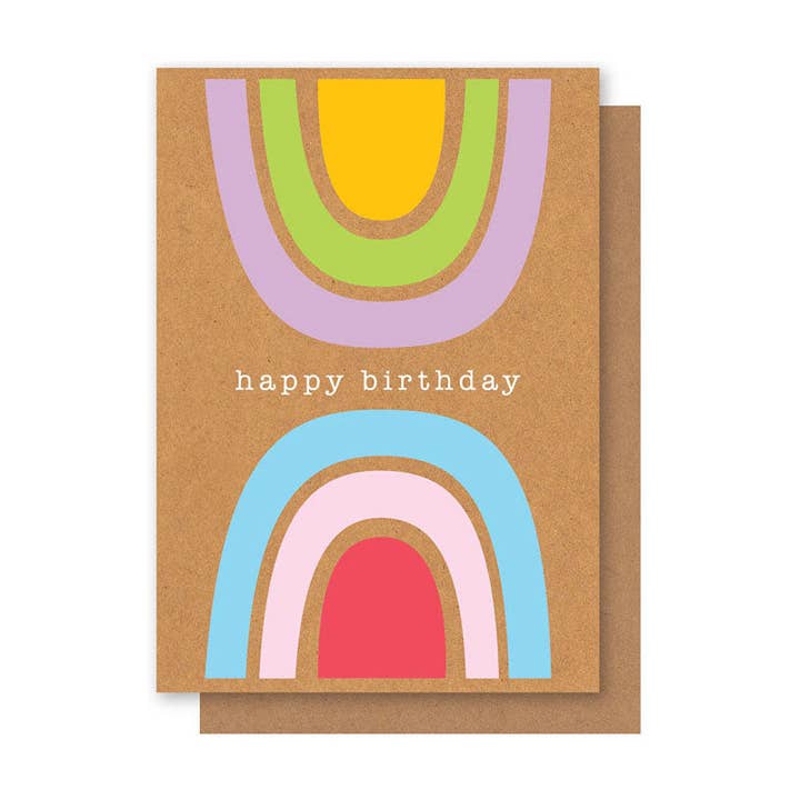 TWO RAINBOWS BIRTHDAY CARD for wholesale by Elly Oak