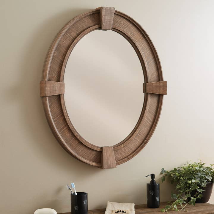 Park Designs – wholesale Wall mirror – Oval Distressed Wood Mirror1