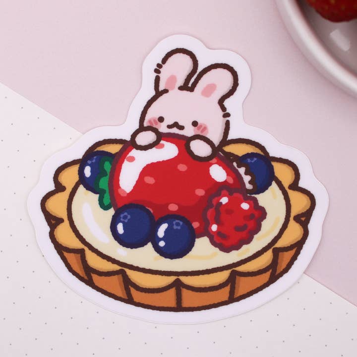 Rosie Fruit Tart • Vinyl Sticker for wholesale by Sam’s Scribbles