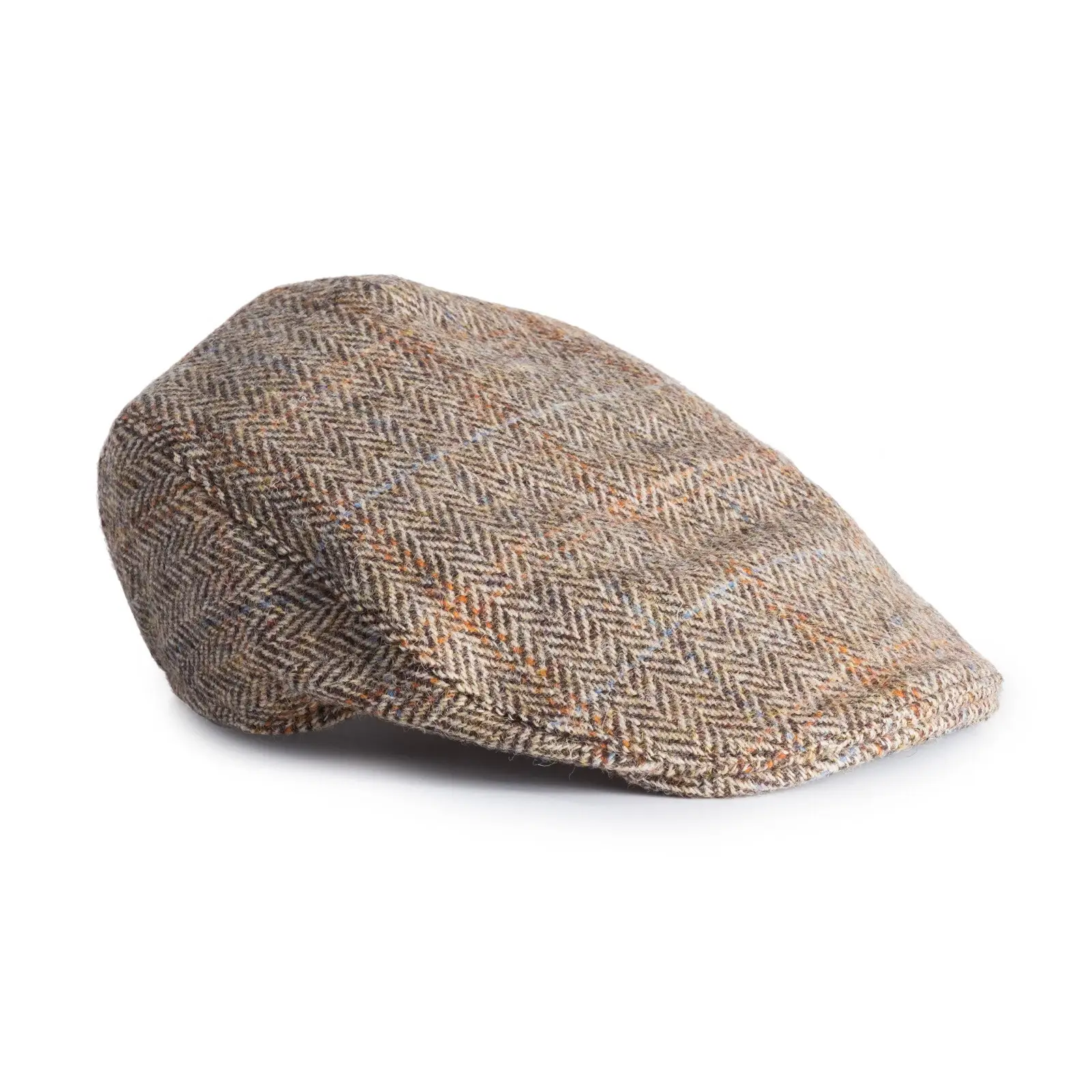 Dublin Gift Company – wholesale News boy/school boy hat – Unisex – Brown Herringbone Donegal Tweed Cap - 100% Wool0