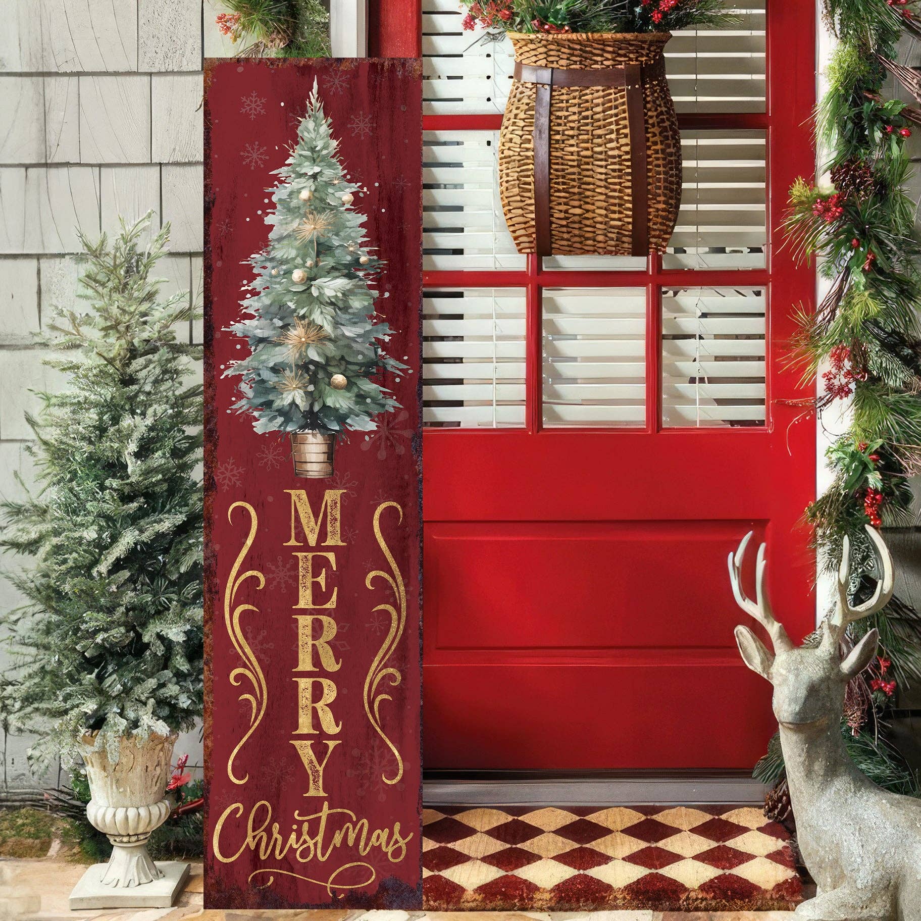 TX USA Corporation - Wholesale Christmas Decoration - Vintage Farmhouse Merry Christmas Porch Sign | Outdoor Holiday Decor7