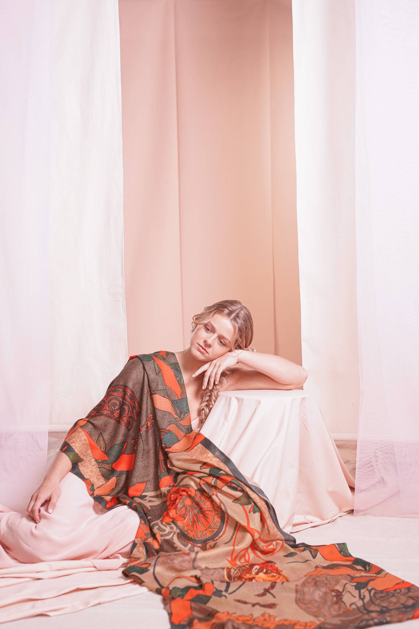 BROKANTE - Wholesale Scarf - Women's - Large cashmere scarf ECLAT0