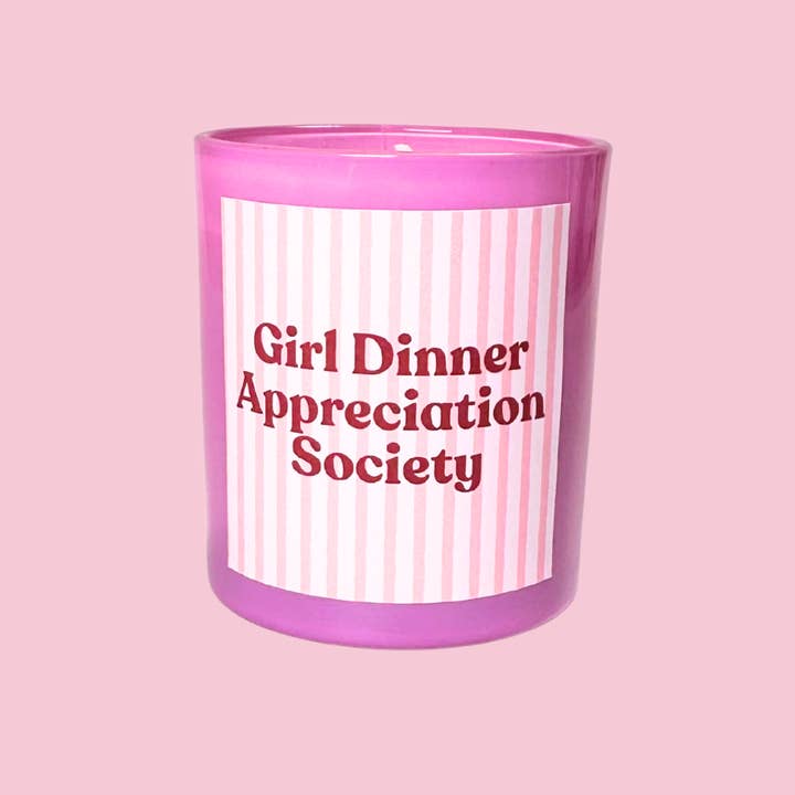 Black Raspberry & Vanilla Purple Girl Dinner Appreciation Society Candle for wholesale by Flamingo Candles