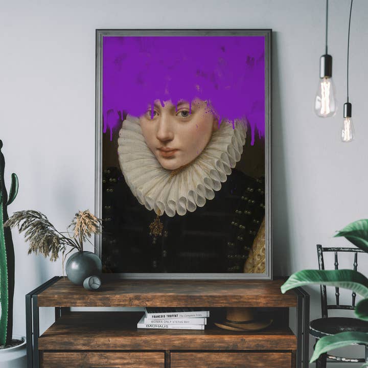 Graffiti Spray paint Drips Portrait Print for wholesale by Ink & Drop