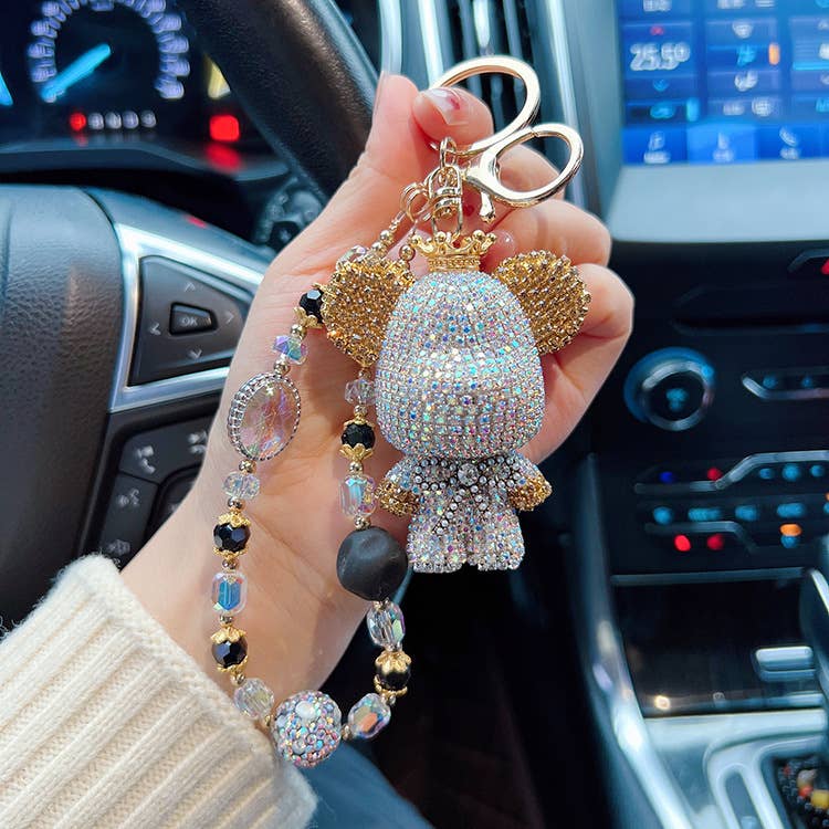 PEACH ACCESSORIES – wholesale Keychain – Women's – Sparkling Teddy Bear Keychain 602683