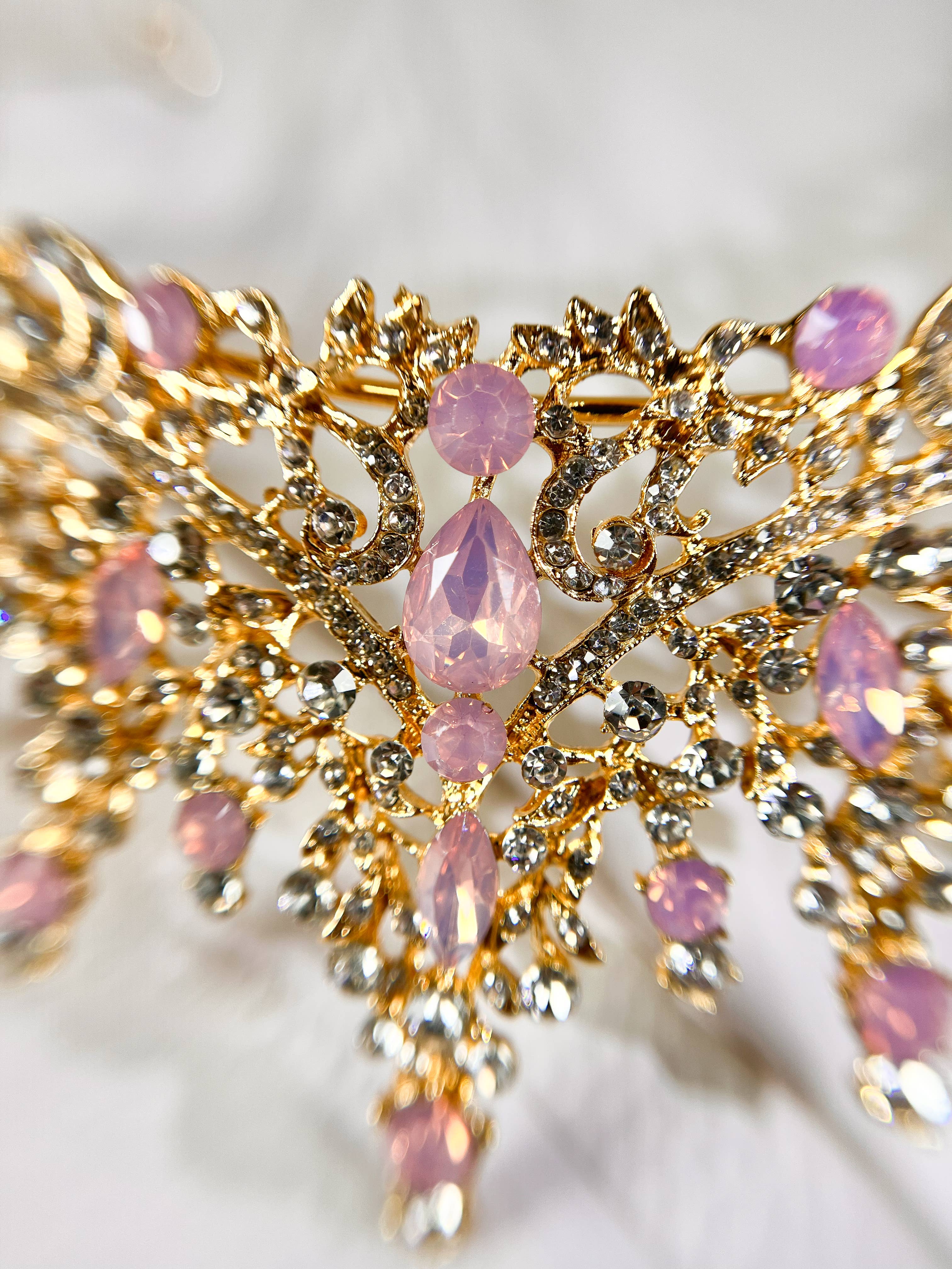 Happy Dream Gifts - Wholesale Tiara - Women's - Pink Tiara Crown for Women, Princess Quinceanera Headpiece4