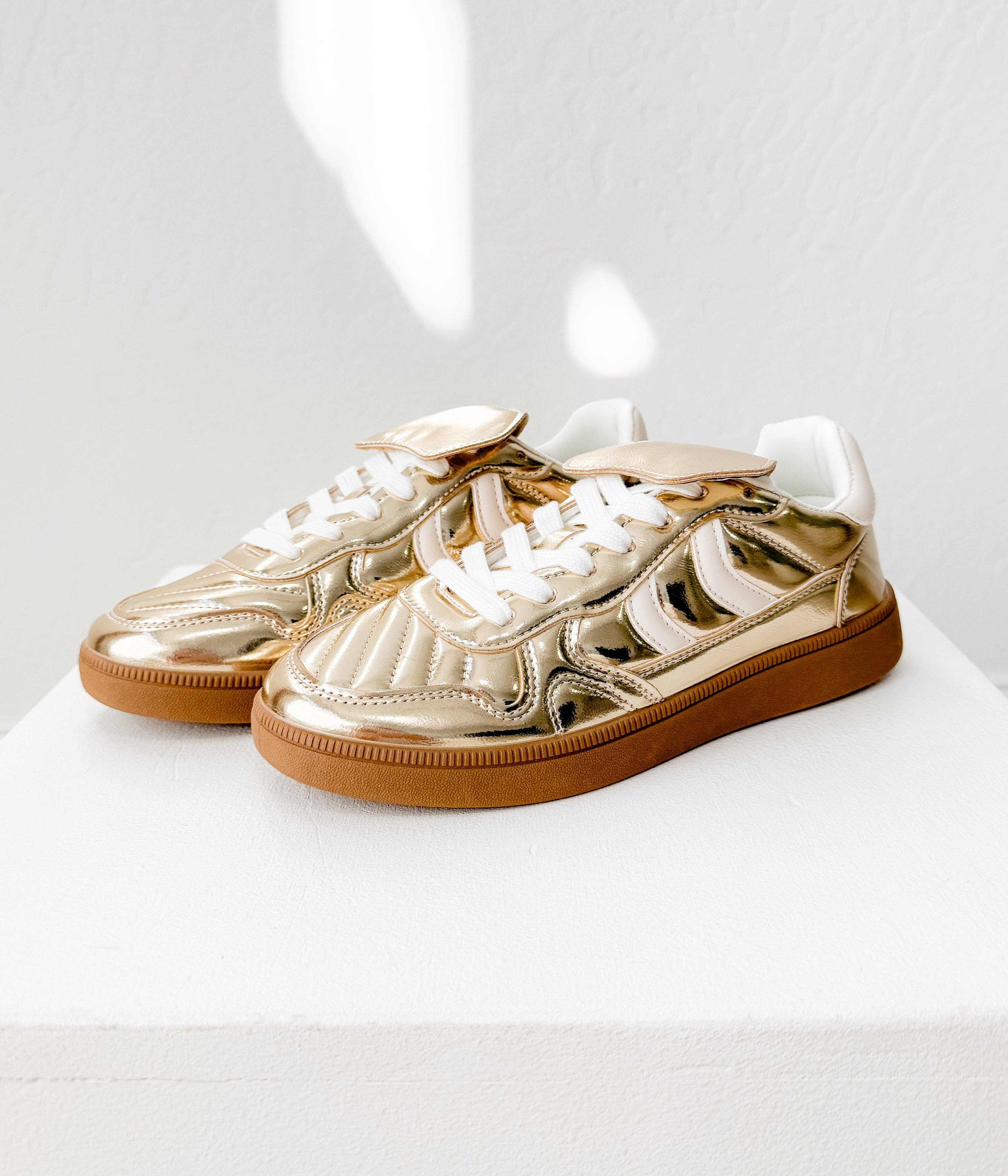 Naughty Monkey Open Pack - Wholesale Lifestyle Sneakers - Women's - Milan Metallic Sneaker in Gold4