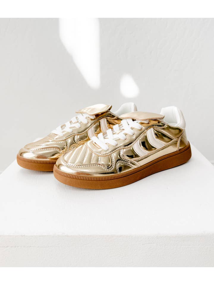 Naughty Monkey Open Pack - Wholesale Lifestyle Sneakers - Women's - Milan Metallic Sneaker in Gold4