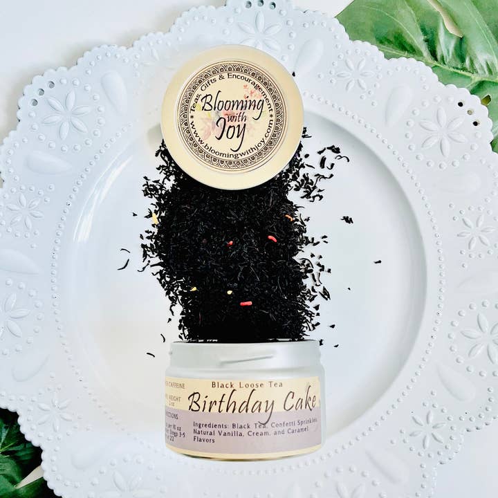 Birthday Cake Black Tea – Celebration In A Cup for wholesale by Blooming With Joy Tea Co.