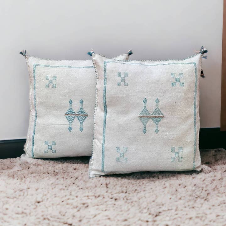Cactus Silk Pillow, Handmade Lumbar Cushion, Moroccan Sabra Decorative Pillow for Home for wholesale by Moroccantastics