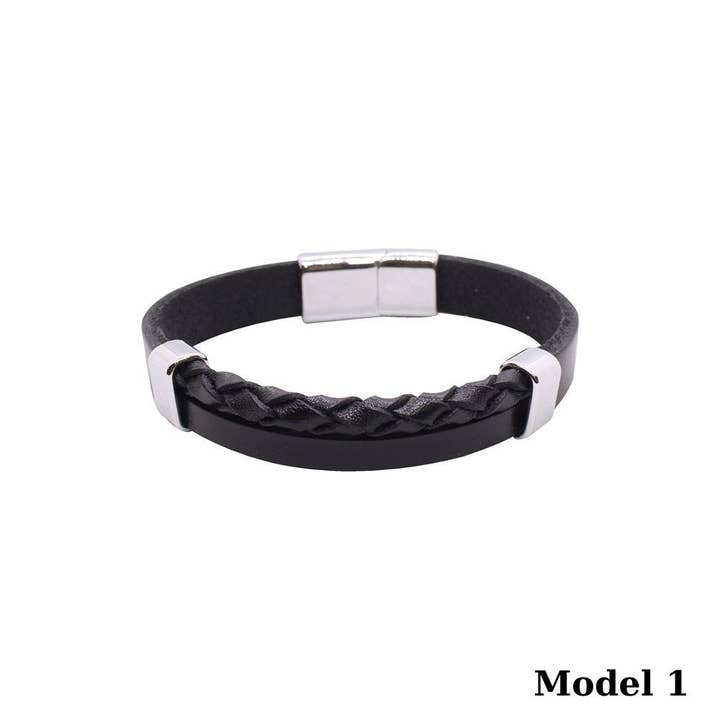 Bracciale in vera pelle 100% per uomo in vera pelle per la vendita all'ingrosso da parte di COOLMENCLUB