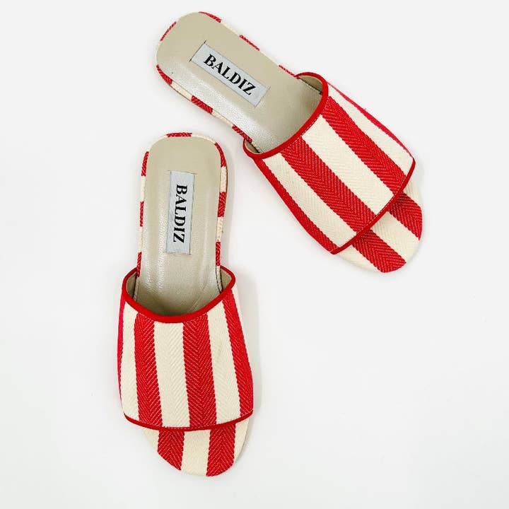 Roter Fischgräten-Canvas-Kat-Slide für den Großhandel von Baldiz