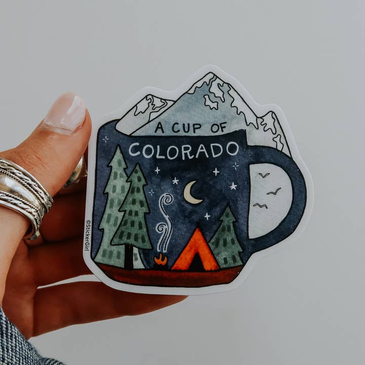 Adesivo in vinile "Cup of Colorado" per la vendita all'ingrosso da parte di Sticker Girl