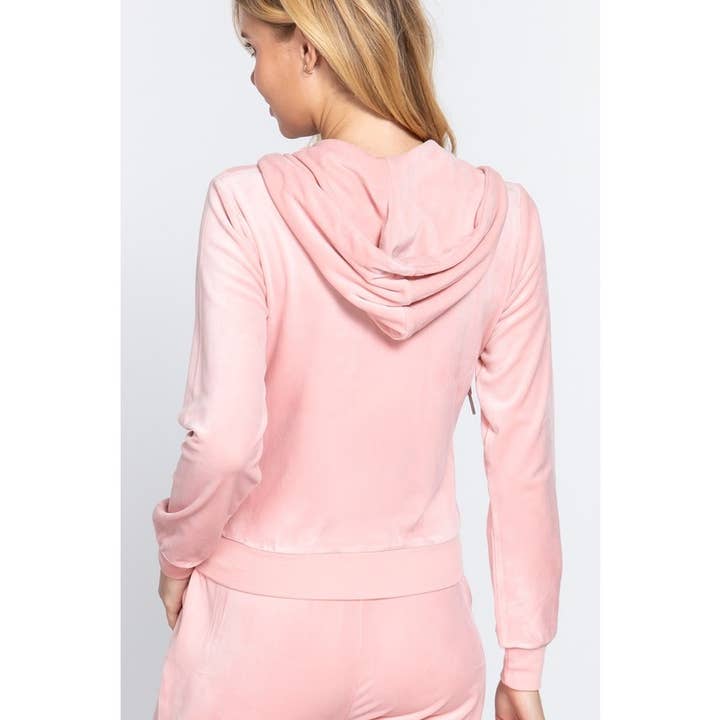 Paperdoll - Wholesale Jacket – Women's - LONG SLV VELOUR HOODIE JACKET 8