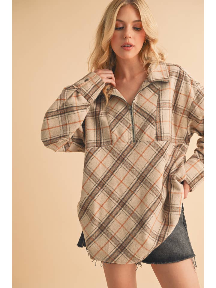 AEMI + CO - Wholesale Knit Top - Women's - 8421EK Mya Plaid Pullover20