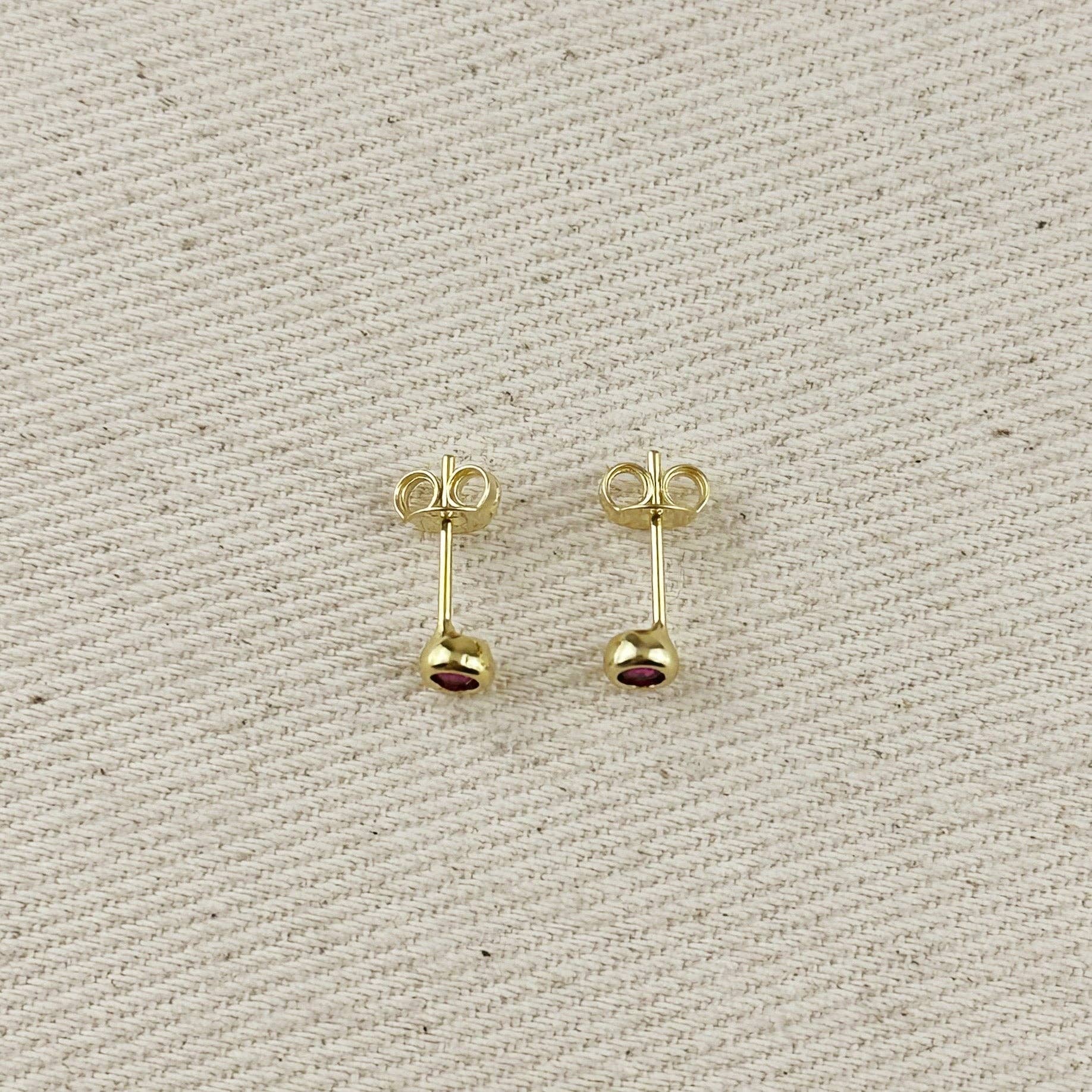 GoldFi - Wholesale Stud/Post Earrings - 18K Gold Filled Dainty Bezel CZ Birthstone Stud Earrings17