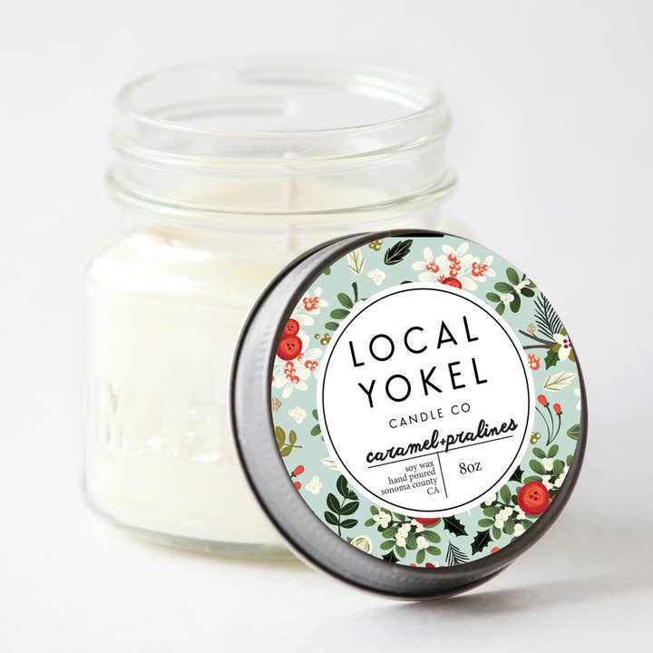 Caramel+Pralines | 8oz Mason | Soy Wax Candle | for wholesale by THE LOCAL YOKEL