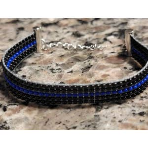 Thin blue cheap line bracelet bulk