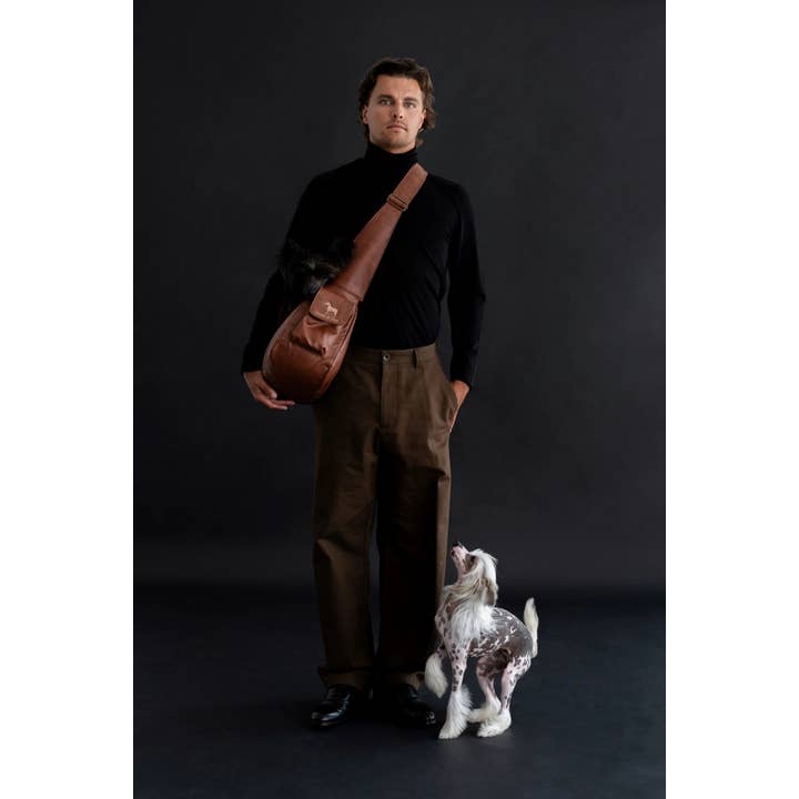 NOAH AND PAW LLC - Wholesale Pet Carrier - Cat/Dog - Vegan Leather Pet sling Carrier, Ruffle Style25