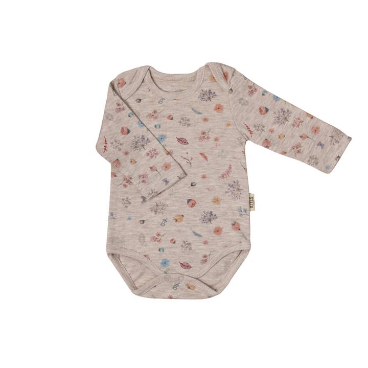 Body à manches longues - Beige sur le thème de la nature pour la vente par KITES AND CLOUDS