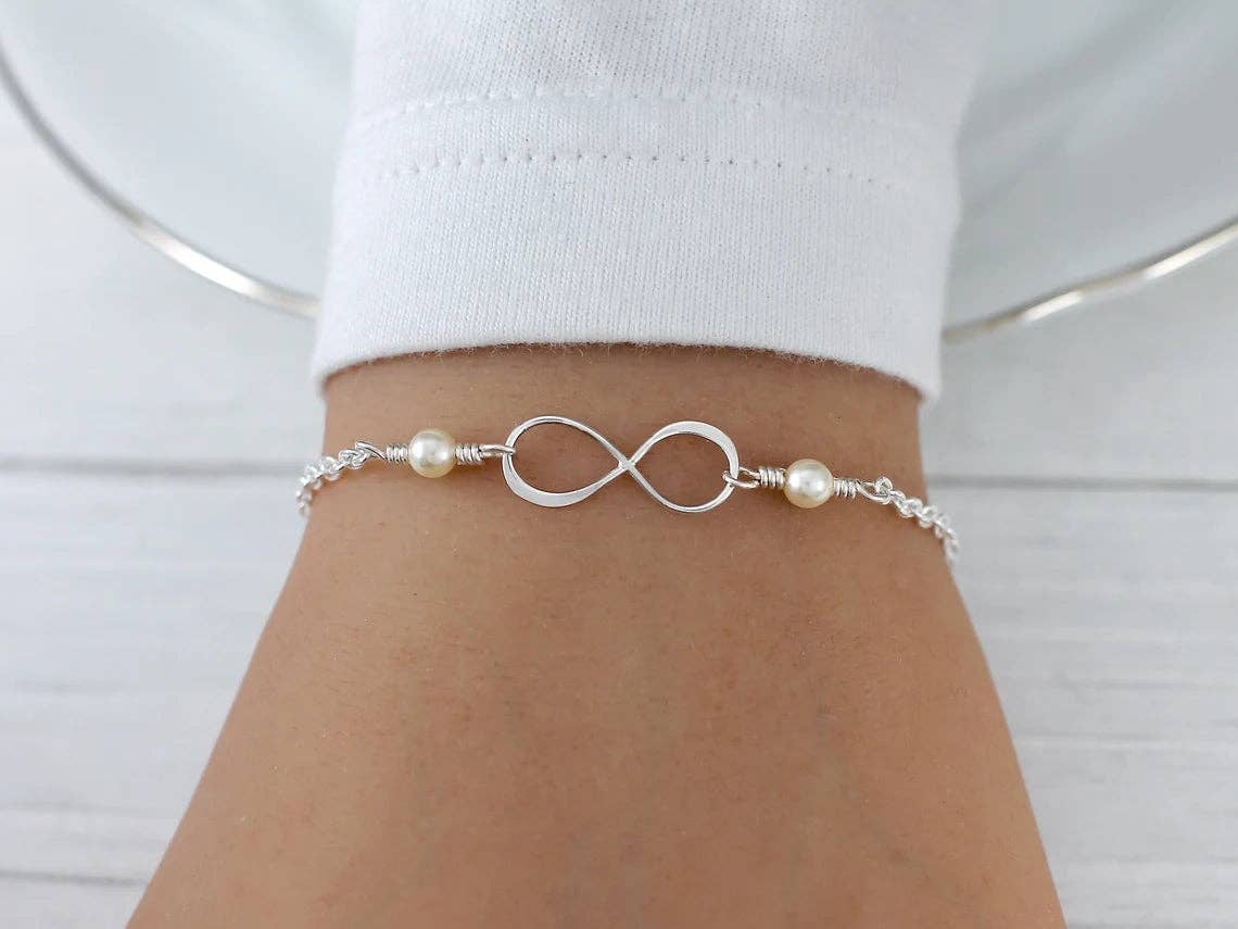 CY Design Studio - Wholesale Charm/Dangle Bracelet - Infinity Pearl Bracelet – Sterling Silver & Freshwater Pearls0