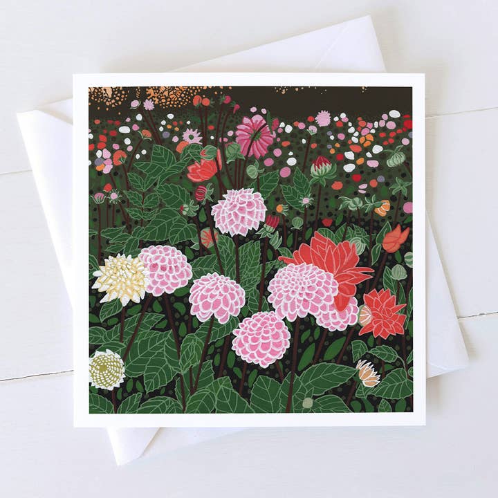 Dahlia Field - Square for wholesale by Bird the Artist