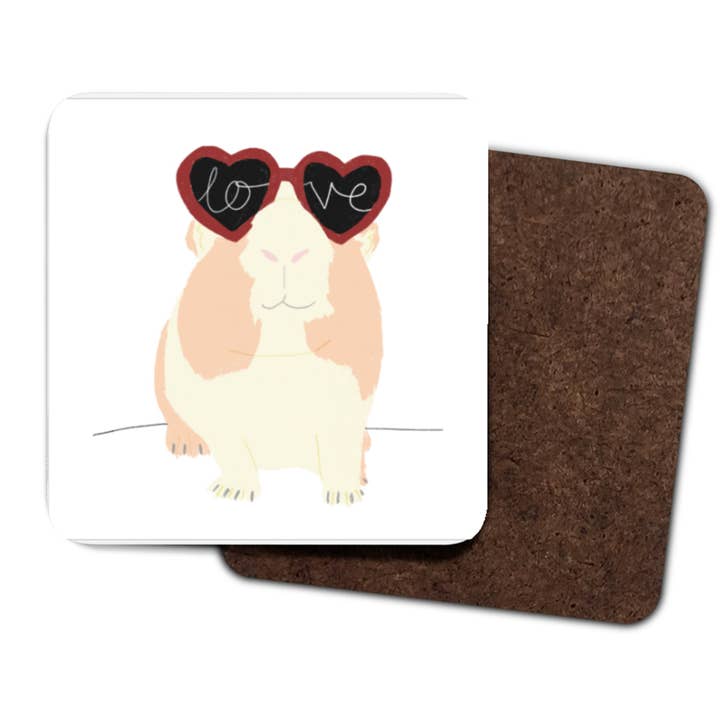 Guinea Lover - Illustrated Hardback Coaster 7x7cm for wholesale by Olive and Clive
