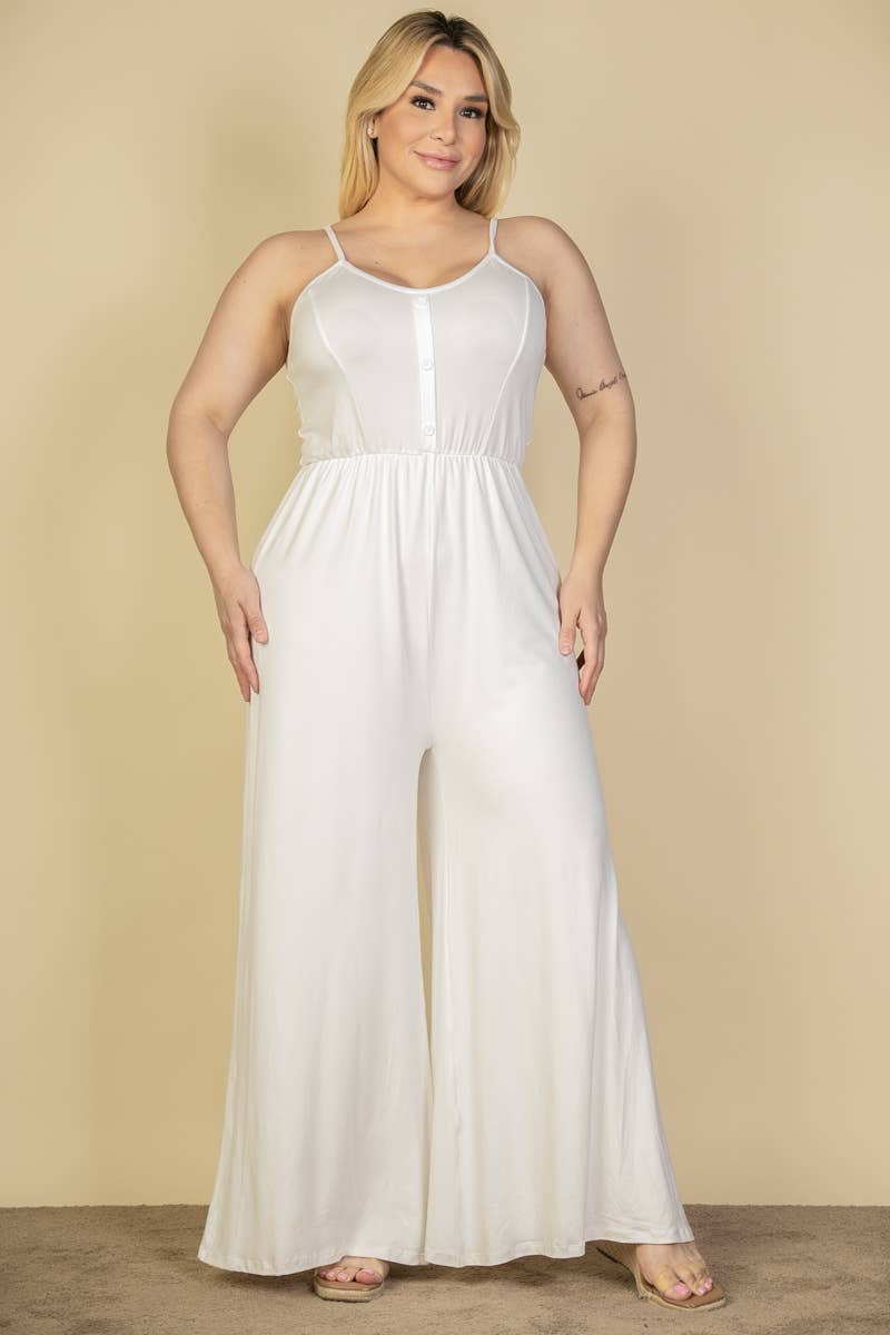 CAPELLA APPAREL - Wholesale Jumpsuit - Dames - Jumpsuit met wijde pijpen en knopen voor dames in grote maten29