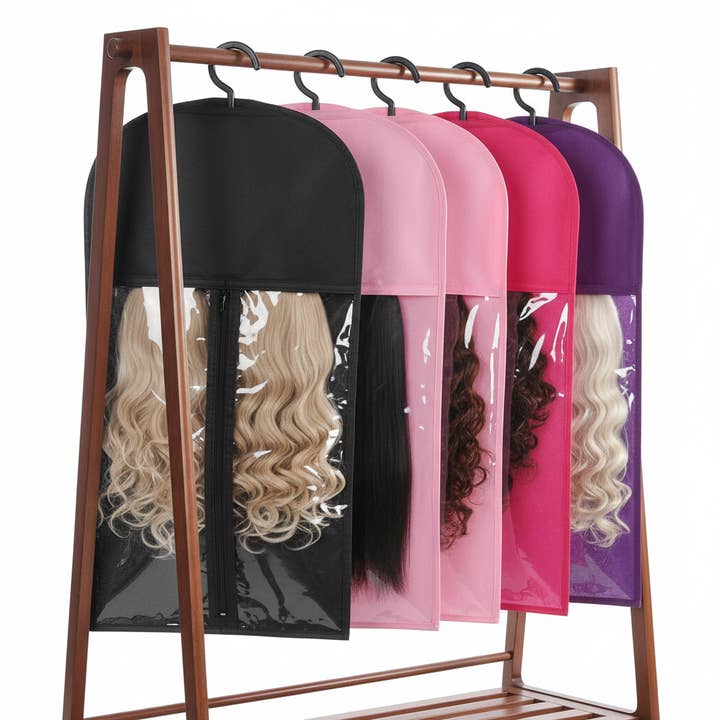Hair Extension Storage Bag with Hook - Wig & Bundle Organizer for wholesale by Hair Imports NYC