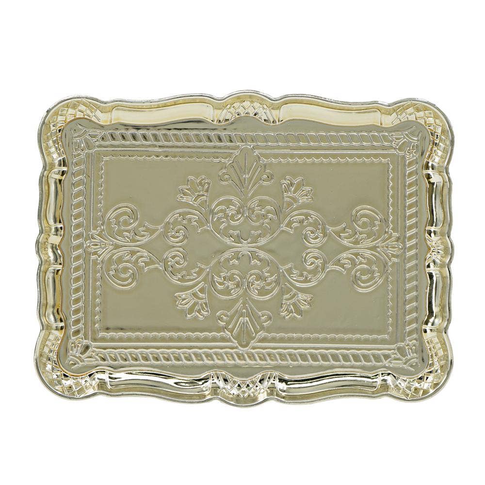 A&B Home Group Inc. - Wholesale Decorative Plate/Dish/Bowl - 12x9" Golden Scrollwork Plastic Charger Plate6