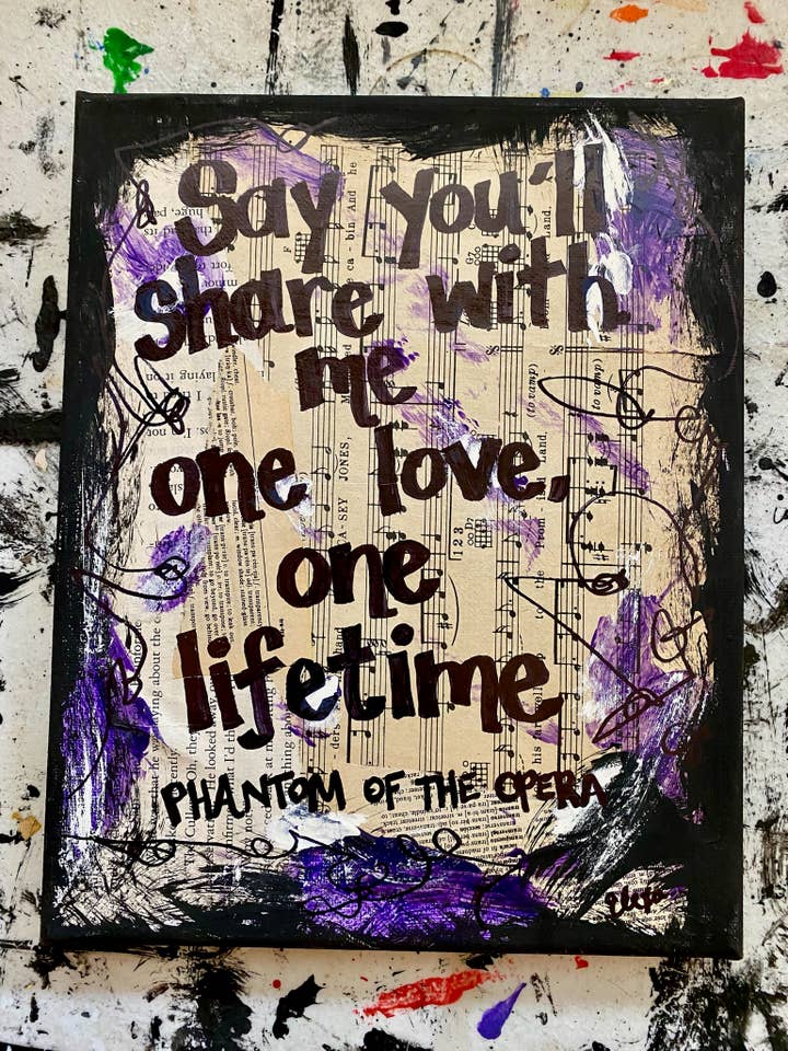 PHANTOM OF THE OPERA "Say you'll share with me one love" for wholesale by Lexicon of Love Music Art