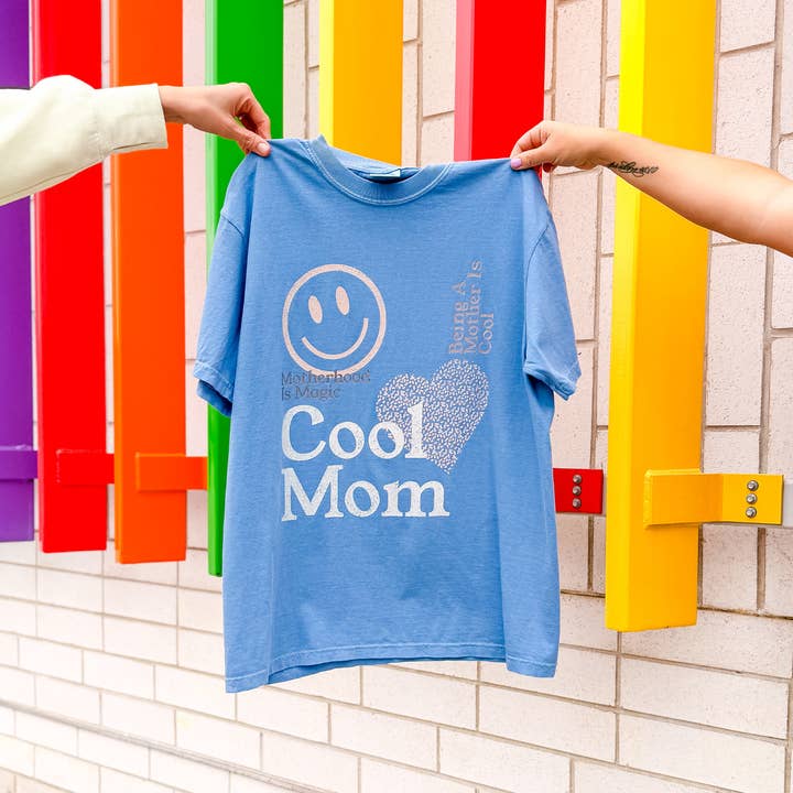 Washed Denim She's A Cool Mom Tee for wholesale on Faire