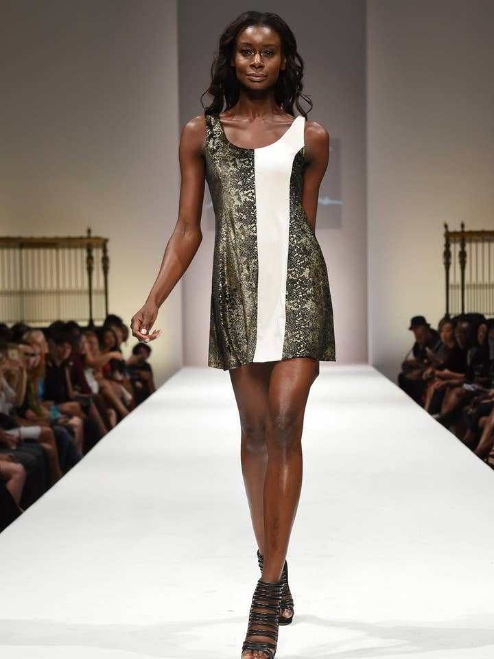 Gold Dress White for wholesale by Uwi Twins Fashion Label